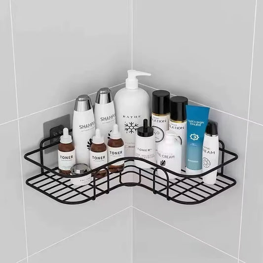 Wall Mounted Bathroom Shelf Corner Storage Iron Shower Drain Basket Cosmetic Rack Shampoo Holder Bathroom Organizer Wall Shelves